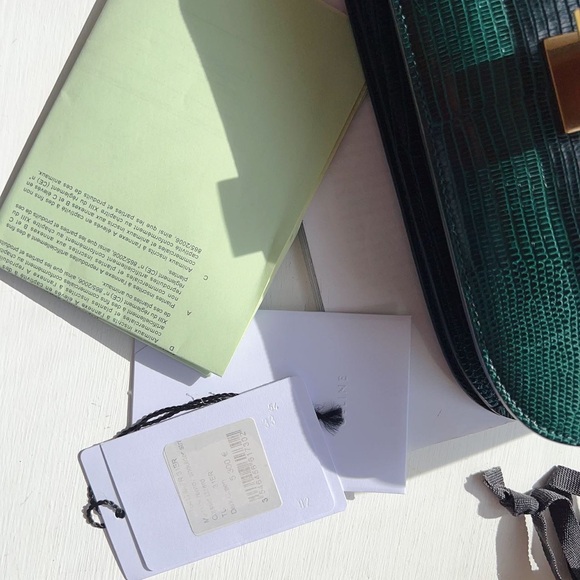 Celine Lizard Medium Classic Box Flap Bag Dark Green - Picture 6 of 7